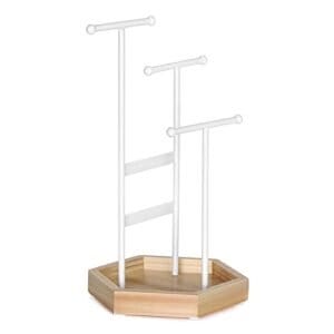 Holder til Smykkeudstilling, Træhalskæder i Metaltræ, Armbånd, Øreringe, Nitter, Ringe, Gaver til Piger, Kvinder, Hvid - Image 7