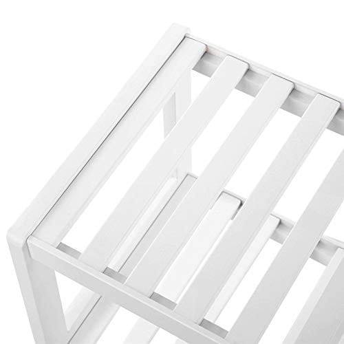 SONGMICS Natural Bamboo 2-tiers skohylde, hylde til sko Planter Bøger, Hvid 6 SONGMICS Natural Bamboo 2-tiers skohylde, hylde til sko Planter Bøger, Hvid - Billede 6