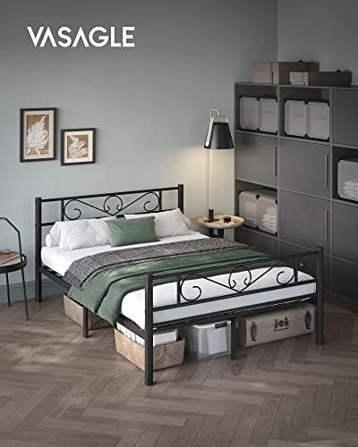 Dobbeltseng Stel Metal Sengeramme, Passer til 140 X 190 Cm Madras, til Voksne Børn Børn, Box Spring Nødvendig, Nem Montering, til Små Rum, Sort 2 Dobbeltseng Stel Metal Sengeramme, Passer til 140 X 190 Cm Madras, til Voksne Børn Børn, Box Spring Nødvendig, Nem Montering, til Små Rum, Sort - Billede 2