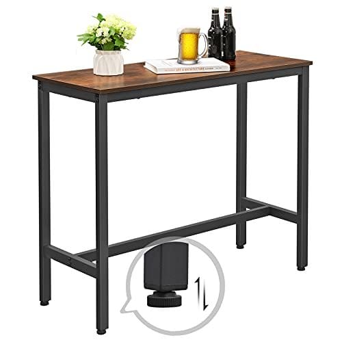 Vasagle, smalt rektangulært barbord, køkkenbord, stålramme, 100 x 40 x 90 cm, brun 7 Vasagle, smalt rektangulært barbord, køkkenbord, stålramme, 100 x 40 x 90 cm, brun - Billede 7