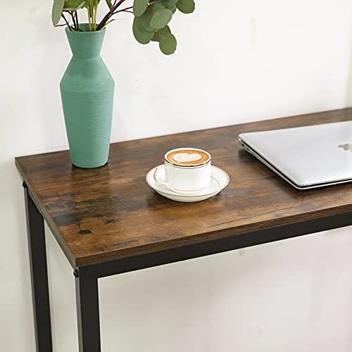 Vasagle, smalt rektangulært barbord, køkkenbord, stålramme, 100 x 40 x 90 cm, brun 5 Vasagle, smalt rektangulært barbord, køkkenbord, stålramme, 100 x 40 x 90 cm, brun - Billede 5