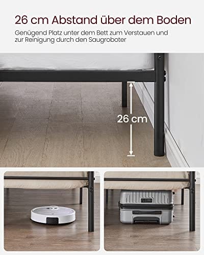 Dobbeltseng Stel Metal Sengeramme, Passer til 140 X 190 Cm Madras, til Voksne Børn Børn, Box Spring Nødvendig, Nem Montering, til Små Rum, Sort 5 Dobbeltseng Stel Metal Sengeramme, Passer til 140 X 190 Cm Madras, til Voksne Børn Børn, Box Spring Nødvendig, Nem Montering, til Små Rum, Sort - Billede 5