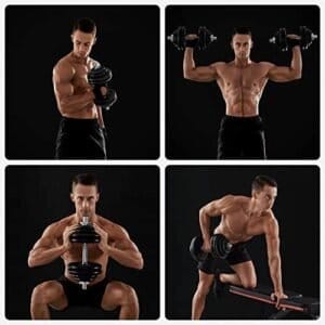 Sæt med 2 Støbejernshåndvægte 2 X 30 Kg Vægtskiver Justerbar til Mænd Kvinder Træning Stålgreb Fitnesstræning Vægtløftning Hjemmegymnastik Sort - Image 4