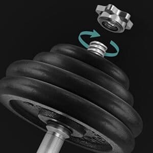 Sæt med 2 Støbejernshåndvægte 2 X 30 Kg Vægtskiver Justerbar til Mænd Kvinder Træning Stålgreb Fitnesstræning Vægtløftning Hjemmegymnastik Sort - Image 6