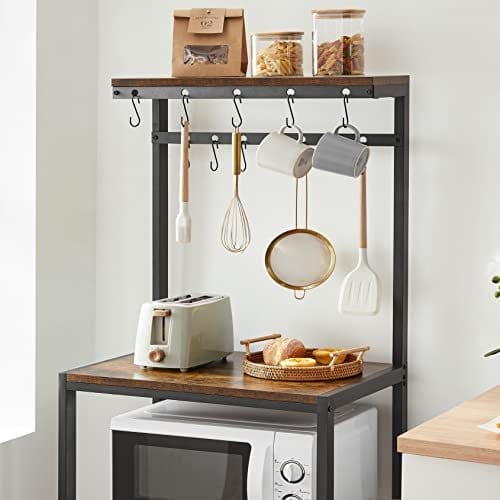 Vasagle køkken opbevaringsenhed, hyldearrangør og Baker's rack, brun og sort 5 Vasagle køkken opbevaringsenhed, hyldearrangør og Baker's rack, brun og sort - Billede 5