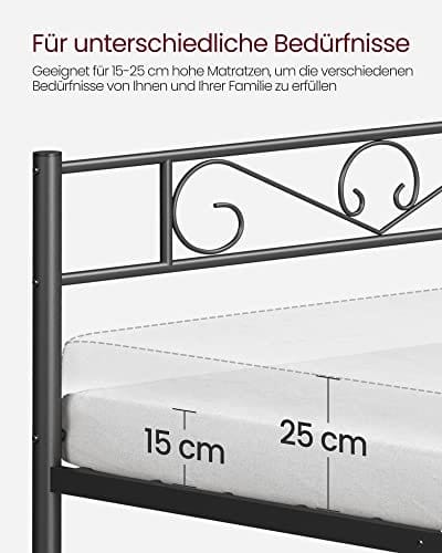 Dobbeltseng Stel Metal Sengeramme, Passer til 140 X 190 Cm Madras, til Voksne Børn Børn, Box Spring Nødvendig, Nem Montering, til Små Rum, Sort 7 Dobbeltseng Stel Metal Sengeramme, Passer til 140 X 190 Cm Madras, til Voksne Børn Børn, Box Spring Nødvendig, Nem Montering, til Små Rum, Sort - Billede 7