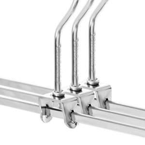 Metalbuksebøjler, Pakke med 20, Skridsikre Nederdelbøjler med Clips til Buksestrømper, 31 Cm Lange, Tunge, Forkromet, Sølv og Sort - Image 7