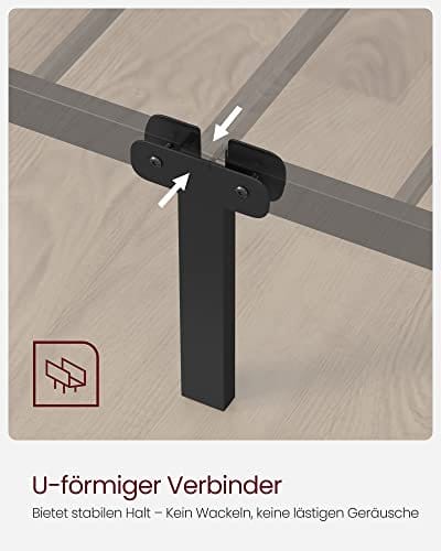 Dobbeltseng Stel Metal Sengeramme, Passer til 140 X 190 Cm Madras, til Voksne Børn Børn, Box Spring Nødvendig, Nem Montering, til Små Rum, Sort 4 Dobbeltseng Stel Metal Sengeramme, Passer til 140 X 190 Cm Madras, til Voksne Børn Børn, Box Spring Nødvendig, Nem Montering, til Små Rum, Sort - Billede 4