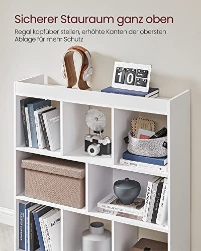 VASAGLE bogreol, bogreol i træ med åbne cubbies, børneværelse, hvid 7 VASAGLE bogreol, bogreol i træ med åbne cubbies, børneværelse, hvid - Billede 7