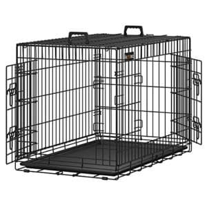Hundebur, Foldbar, 92,5 Cm Lang, 2 Låger, L, Sort
