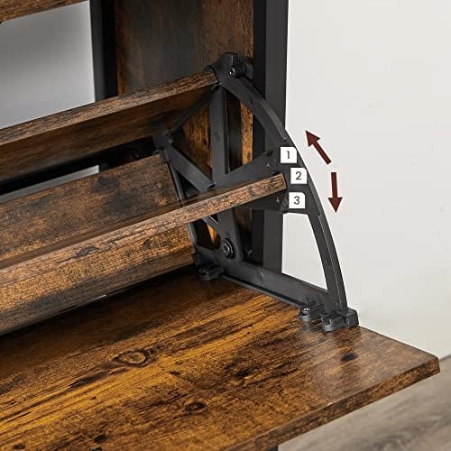 Skoskab med 4 Klapper Skostativ Sko Tip Sko Kiste i Hallen til 12-20 Par Sko, 98,3 X 30 X 95 Cm, Vintage Brun/sort 7 Skoskab med 4 Klapper Skostativ Sko Tip Sko Kiste i Hallen til 12-20 Par Sko, 98,3 X 30 X 95 Cm, Vintage Brun/sort - Billede 7