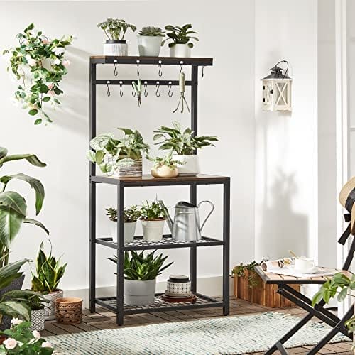 Vasagle køkken opbevaringsenhed, hyldearrangør og Baker's rack, brun og sort 4 Vasagle køkken opbevaringsenhed, hyldearrangør og Baker's rack, brun og sort - Billede 4