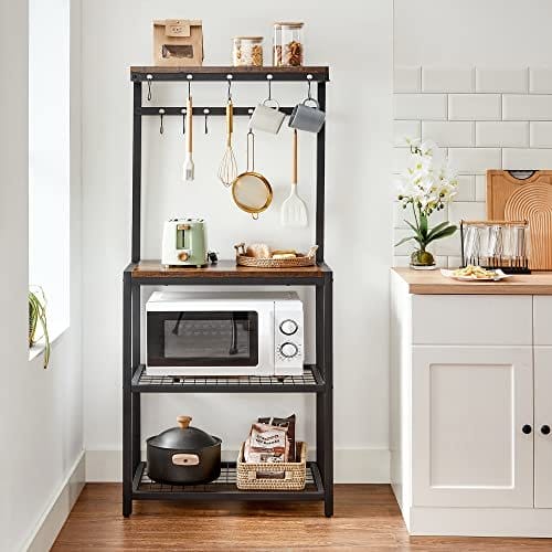 Vasagle køkken opbevaringsenhed, hyldearrangør og Baker's rack, brun og sort 3 Vasagle køkken opbevaringsenhed, hyldearrangør og Baker's rack, brun og sort - Billede 3
