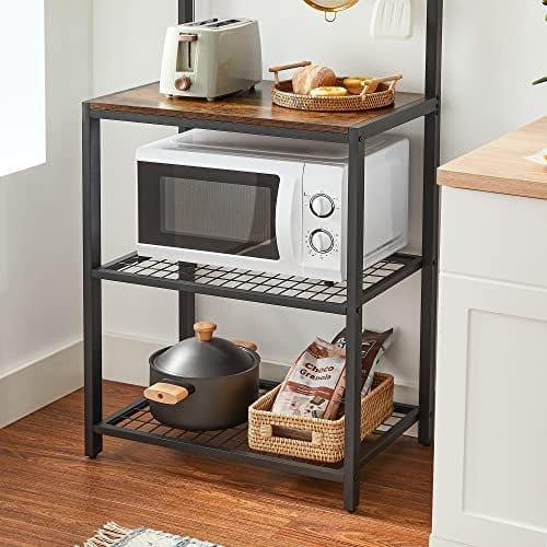 Vasagle køkken opbevaringsenhed, hyldearrangør og Baker's rack, brun og sort 7 Vasagle køkken opbevaringsenhed, hyldearrangør og Baker's rack, brun og sort - Billede 7