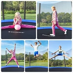 Trampolin 305 Cm (10 Fod), Udendørs Baggårdstrampolin, Tüv Rheinland GS-certifikat, med Indkapsling Sikkerhedsnet, Fjederbeskytter, Stige, Holder 150 Kg, Blå - Image 3