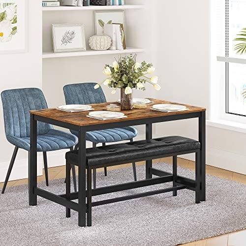 Vasagle spisebord til 4 personer, køkkenbord, 120 x 75 x 75 cm, brun og sort 3 Vasagle spisebord til 4 personer, køkkenbord, 120 x 75 x 75 cm, brun og sort - Billede 3