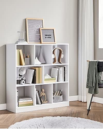 VASAGLE bogreol, bogreol i træ med åbne cubbies, børneværelse, hvid 4 VASAGLE bogreol, bogreol i træ med åbne cubbies, børneværelse, hvid - Billede 4