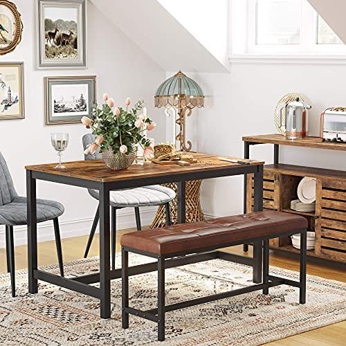 Vasagle spisebord til 4 personer, køkkenbord, 120 x 75 x 75 cm, brun og sort 6 Vasagle spisebord til 4 personer, køkkenbord, 120 x 75 x 75 cm, brun og sort - Billede 6
