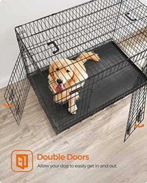 Hundekurv, Foldbar, 122 Cm Lang, 2 Døre, Xxl, Sort - Image 3