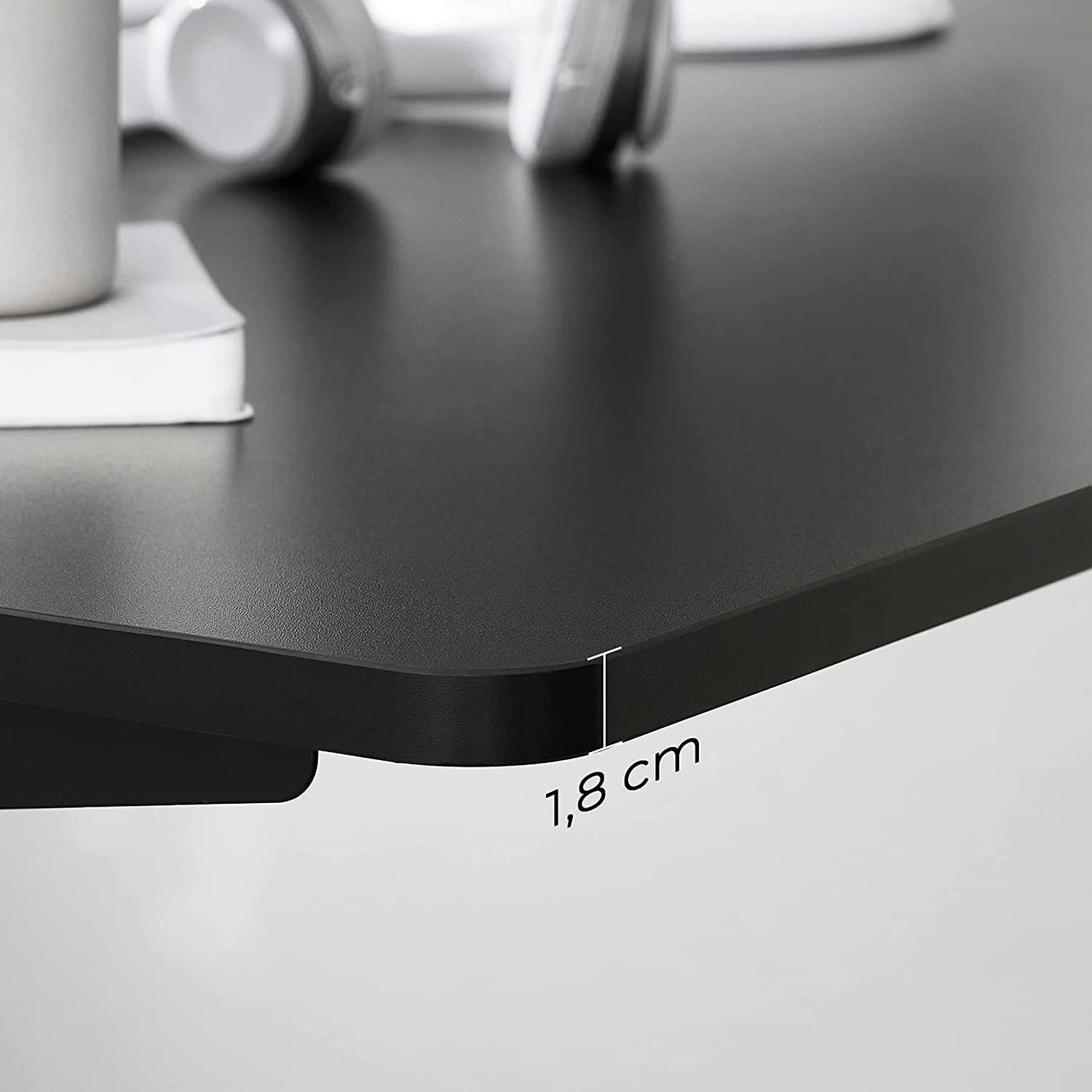 SONGMICS Elektrisk bordplade glat kant melaminbetræk MDF 120x60x1,8 cm Sort 2 SONGMICS Elektrisk bordplade glat kant melaminbetræk MDF 120x60x1,8 cm Sort - Billede 2