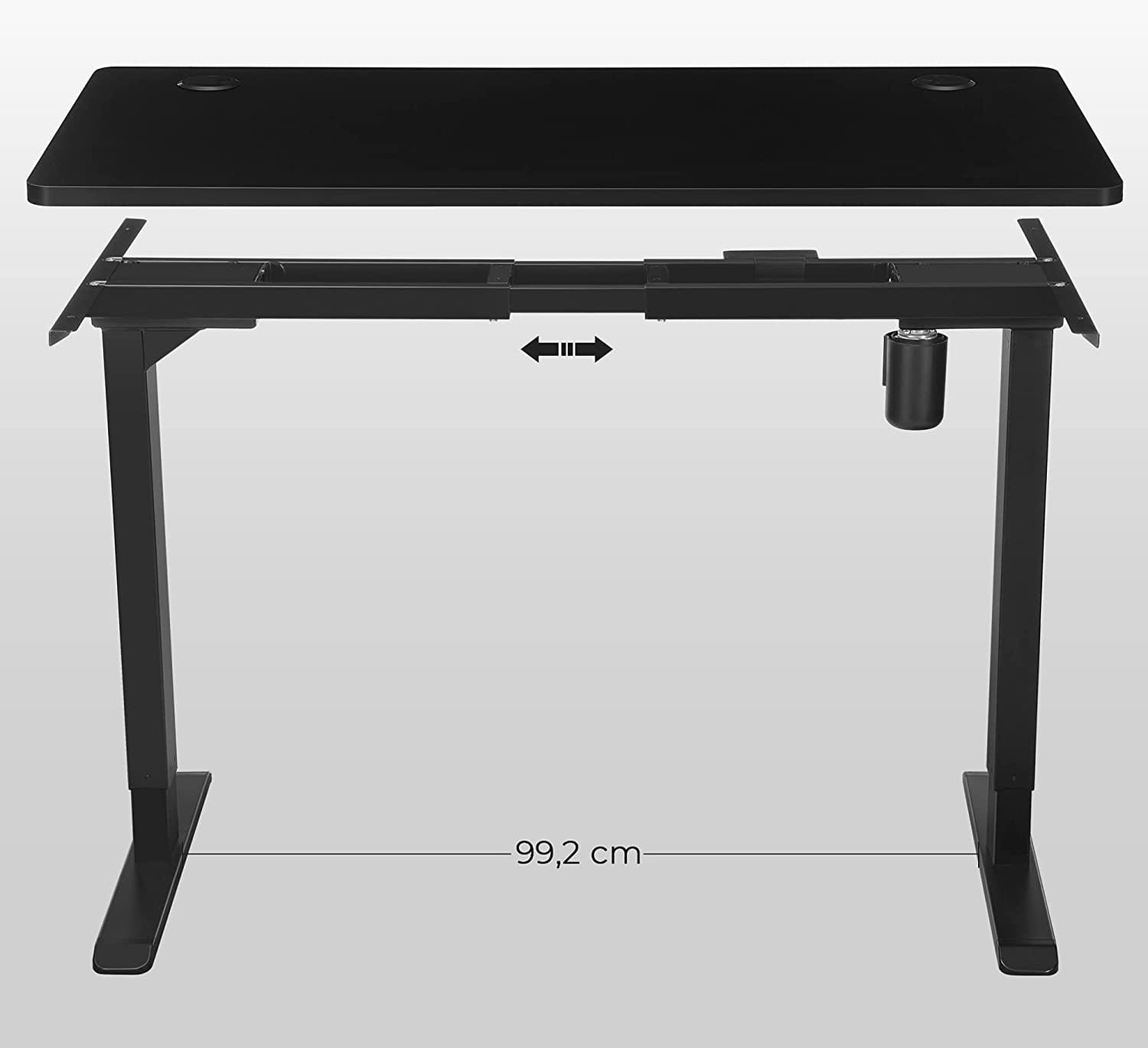 SONGMICS Elektrisk bordplade glat kant melaminbetræk MDF 120x60x1,8 cm Sort 6 SONGMICS Elektrisk bordplade glat kant melaminbetræk MDF 120x60x1,8 cm Sort - Billede 6