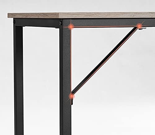 Vasagle Desk, Computer Desk, Slim Office Desk, 140 x 60 x 75,7 cm, studielokale, hjemmekontor, kontor, let samling, stål, industriel design, greige-sort LWD043B02 5 Vasagle Desk, Computer Desk, Slim Office Desk, 140 x 60 x 75,7 cm, studielokale, hjemmekontor, kontor, let samling, stål, industriel design, greige-sort LWD043B02 - Billede 5