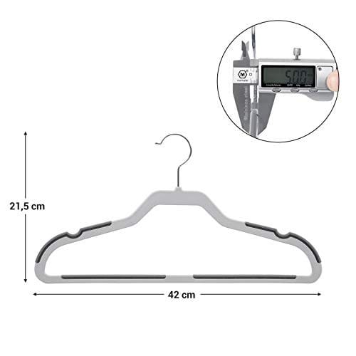 Songmics 20 Pack Suit-bøjler, fladhoveddesign med 360 ° drejekrog, grå 5 Songmics 20 Pack Suit-bøjler, fladhoveddesign med 360 ° drejekrog, grå - Billede 5