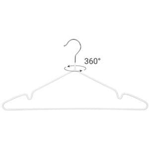 Songmics metalbøjler, 20 pakning af skridsikre tøj, 0,4 cm tyk, rumbesparelse, 360 ° drejekroge, til frakker, skjorter, bluser, kjoler, toppe, PVC-belægning, hvid CRI33WT20 - Image 7