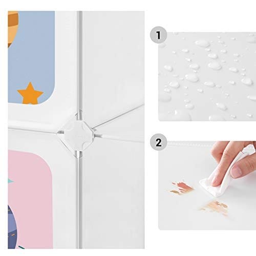 Songmics 10-kub Børns opbevaringsenhed, sammenlåsning af arrangørskabet til børn, plastkubehylder, modulær garderobe med døre til tøjsko legetøjsposer, 123 x 31 x 123 cm, hvid LPC903W01 4 Songmics 10-kub Børns opbevaringsenhed, sammenlåsning af arrangørskabet til børn, plastkubehylder, modulær garderobe med døre til tøjsko legetøjsposer, 123 x 31 x 123 cm, hvid LPC903W01 - Billede 4
