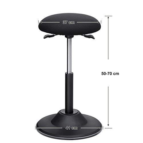 Songmics Active Sitting Balance Chair, Height Justerable Work Aftol, 360 ° Swivel BARECTOol, sædehøjde 50-70 cm, med anti-slip bundpude, OSC01BK 6 Songmics Active Sitting Balance Chair, Height Justerable Work Aftol, 360 ° Swivel BARECTOol, sædehøjde 50-70 cm, med anti-slip bundpude, OSC01BK - Billede 6