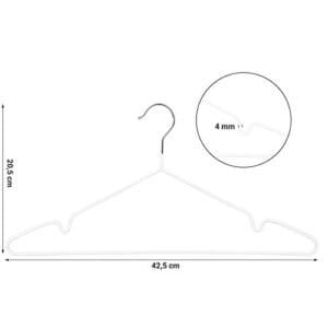 Songmics metalbøjler, 20 pakning af skridsikre tøj, 0,4 cm tyk, rumbesparelse, 360 ° drejekroge, til frakker, skjorter, bluser, kjoler, toppe, PVC-belægning, hvid CRI33WT20 - Image 5