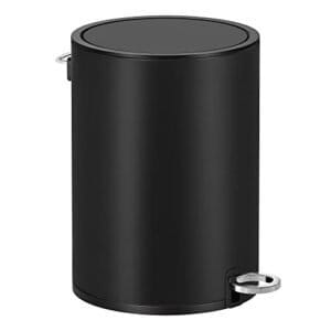 Songmics Badeværelsesbakke, 3 liters toiletpedalbakke, kosmetisk skraldespand med ABS -låg og plastisk indre spand, stål LTB011B01