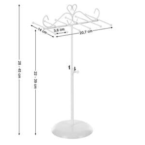 Songmics Jewellery Display Stand Holder, Metal Jewellery Rack Tree, til halskæder, chokere, armbånd, øreringe, gave til piger kvinder, hvid JJS04WT - Image 5