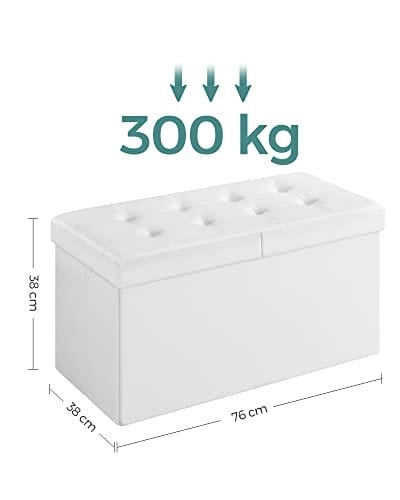 Songmics 300 kg pu læder + skum foldesædet bryst med opbevaringsplads 5 Songmics 300 kg pu læder + skum foldesædet bryst med opbevaringsplads - Billede 5