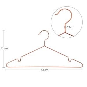 Songmics 20-Pack tøjbøjler, pladsbesparende frakke dragtbøjler, rustbestandigt, krombelagt, 42 cm, rose guld cri44r20 - Image 5