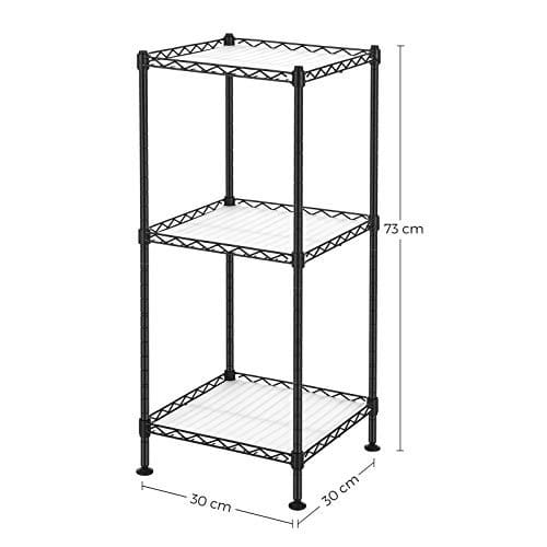 Songmics Badeværelseshylde, 3-lags wire-susing-enhed, metal opbevaringsstativ, 30 x 30 x 73 cm,, sort 5 Songmics Badeværelseshylde, 3-lags wire-susing-enhed, metal opbevaringsstativ, 30 x 30 x 73 cm,, sort - Billede 5
