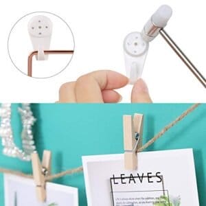 Songmics Grid Panels, Photo Wall Display, Metal Mesh Wall Decor, DIY, Hanging Picture Wall, S Hook, Clip, Hamp Cord, Sæt med 2, Rose Gold LPP01DR - Image 6