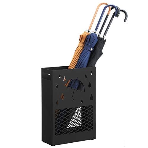 Songmics paraply stand metal rektangulær paraply stativ, sort 2 Songmics paraply stand metal rektangulær paraply stativ, sort - Billede 2