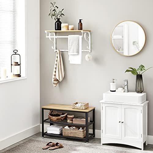 Vasagle frakke rack hylde vægmonteret, krog rack hylde med 5 kroge og hængende jernbane, hvid 4 Vasagle frakke rack hylde vægmonteret, krog rack hylde med 5 kroge og hængende jernbane, hvid - Billede 4