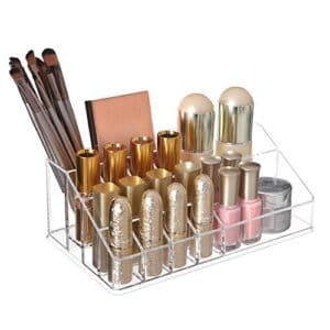 Songmics Stor klar akryl make -up arrangør, Stackable Cosmetic Box, med 6 skuffer, til paletbørste fundamenter læbestift neglelak hårnåle, god gave til kære JKA009TP - Image 7