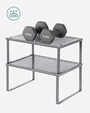 Songmics 2-lags krydderihylde, sølv - Image 5
