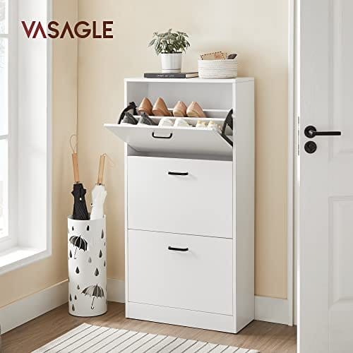 Skoskab med 3 skuffer sko rack skoskab med 3 rum justerbar til gangen stue soveværelse 60 x 24 x 120 cm (L x W x h), hvid 2 Skoskab med 3 skuffer sko rack skoskab med 3 rum justerbar til gangen stue soveværelse 60 x 24 x 120 cm (L x W x h), hvid - Billede 2
