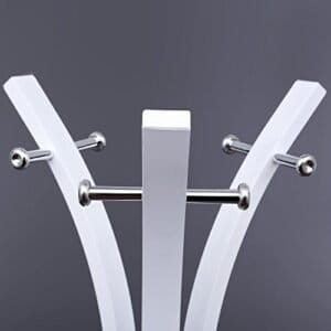 Songmics Heavy Duty Coat Hat Stand Rack Garment Coat Tree 9 Hook Metal, 176 cm hvid RCR01W - Image 6