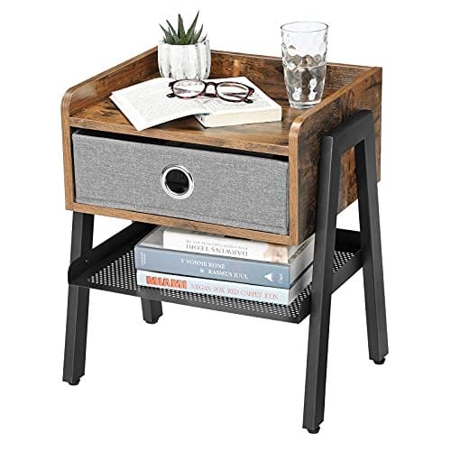 Vasagle -sengeplads, side, sofabord, hylde med aftagelig stofskuffe, meshbakke, metalramme, til stue, soveværelse, vintage Let64x, spånplade, jern, 46 x 35 x 52,5 cm (L X B X H) 6 Vasagle -sengeplads, side, sofabord, hylde med aftagelig stofskuffe, meshbakke, metalramme, til stue, soveværelse, vintage Let64x, spånplade, jern, 46 x 35 x 52,5 cm (L X B X H) - Billede 6