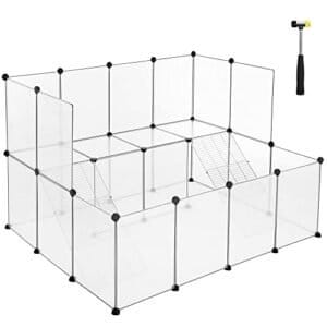 Songmics Guinea Pig Playpen, DIY Hutch Cage til lille kæledyr, hvid LPC004W01