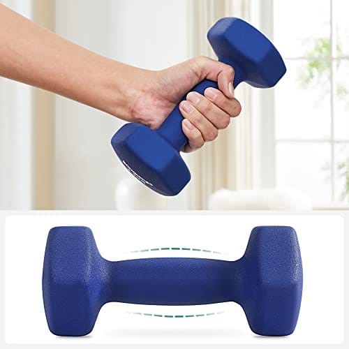 Songmics sæt med 2 håndvægte, 2 x 2,5 skridsikre neopren håndvægte med mat finish, hjemme træning, fitness træningsøvelse, blå syl65bu 3 Songmics sæt med 2 håndvægte, 2 x 2,5 skridsikre neopren håndvægte med mat finish, hjemme træning, fitness træningsøvelse, blå syl65bu - Billede 3