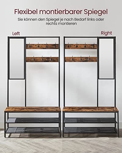Vasagle Coat Rack Stand, Industrial, Rustic Brown og Black HSR415B01 7 Vasagle Coat Rack Stand, Industrial, Rustic Brown og Black HSR415B01 - Billede 7