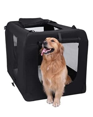 B00ti0v2xc Hundeboks til Bil, Hundetransportboks, Foldbar Katteboks, Oxford Stof, Xxl, 91 X 63 X 63 Cm, Sort , 4700 G - Billede 2