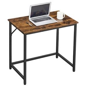 Vasagle Writing Desk, Computer Desk, Small Office Table, 80 x 50 x 75 cm, Study, Home Office, Simple Assembly, Steel, Industrial Design, Rustic Brown og Black LWD038B01 - Image 7