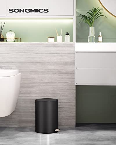 Songmics Badeværelsesbakke, 3 liters toiletpedalbakke, kosmetisk skraldespand med ABS -låg og plastisk indre spand, stål LTB011B01 2 Songmics Badeværelsesbakke, 3 liters toiletpedalbakke, kosmetisk skraldespand med ABS -låg og plastisk indre spand, stål LTB011B01 - Billede 2